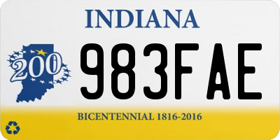 IN license plate 983FAE