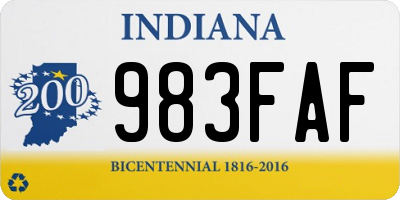 IN license plate 983FAF