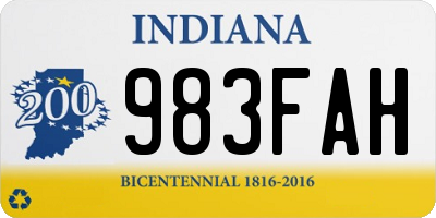 IN license plate 983FAH