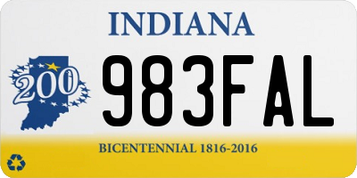 IN license plate 983FAL