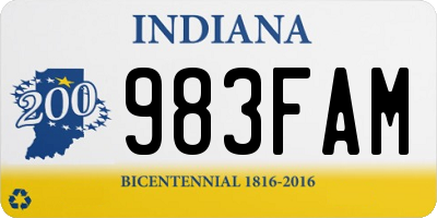 IN license plate 983FAM