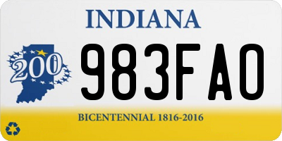 IN license plate 983FAO