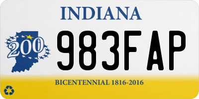 IN license plate 983FAP