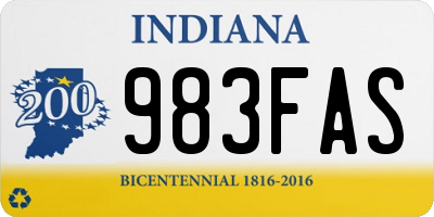 IN license plate 983FAS