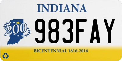 IN license plate 983FAY