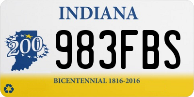 IN license plate 983FBS