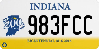 IN license plate 983FCC