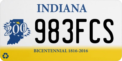 IN license plate 983FCS