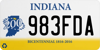 IN license plate 983FDA