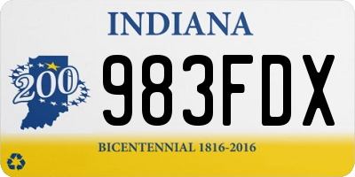 IN license plate 983FDX