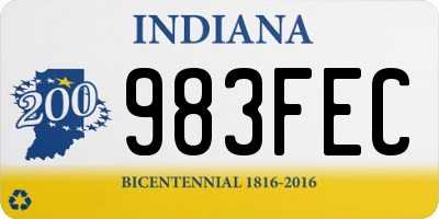 IN license plate 983FEC