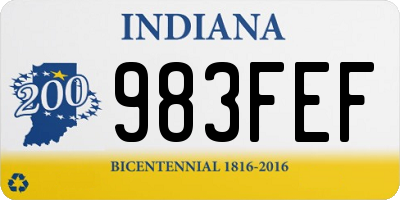 IN license plate 983FEF