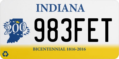 IN license plate 983FET