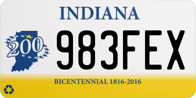 IN license plate 983FEX