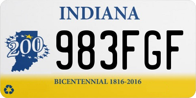 IN license plate 983FGF