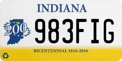 IN license plate 983FIG