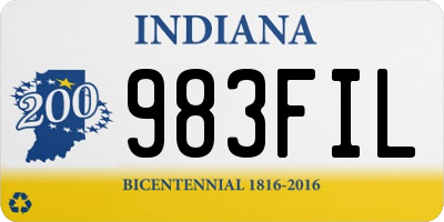 IN license plate 983FIL