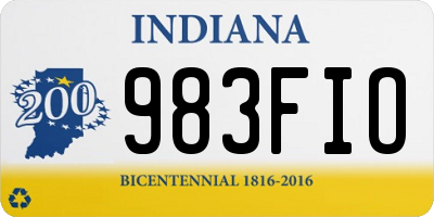 IN license plate 983FIO