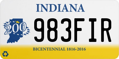 IN license plate 983FIR