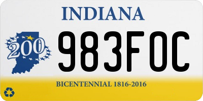 IN license plate 983FOC