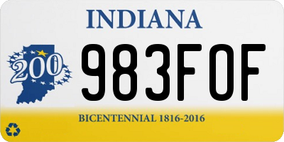 IN license plate 983FOF