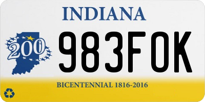 IN license plate 983FOK