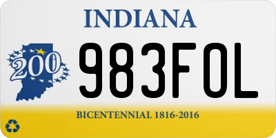 IN license plate 983FOL