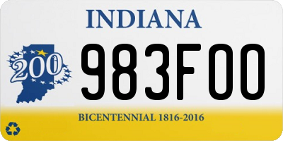 IN license plate 983FOO