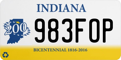 IN license plate 983FOP