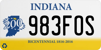 IN license plate 983FOS