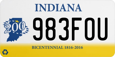 IN license plate 983FOU