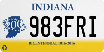 IN license plate 983FRI