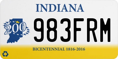 IN license plate 983FRM