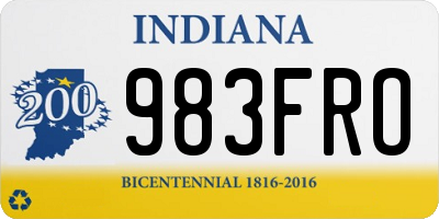 IN license plate 983FRO