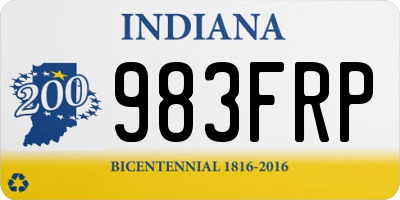 IN license plate 983FRP