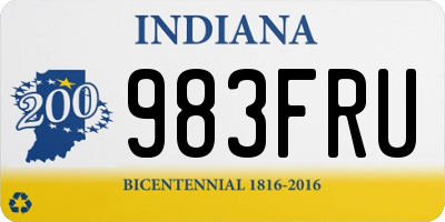 IN license plate 983FRU