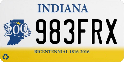 IN license plate 983FRX