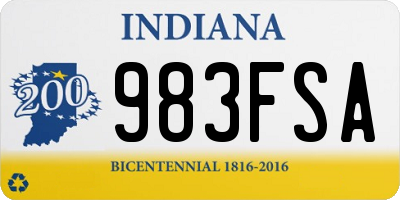 IN license plate 983FSA