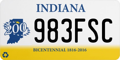 IN license plate 983FSC