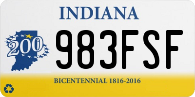 IN license plate 983FSF