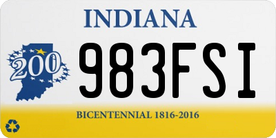 IN license plate 983FSI