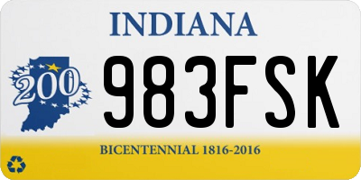 IN license plate 983FSK