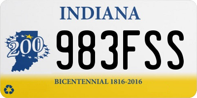 IN license plate 983FSS