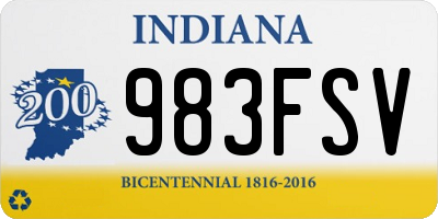 IN license plate 983FSV