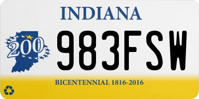 IN license plate 983FSW