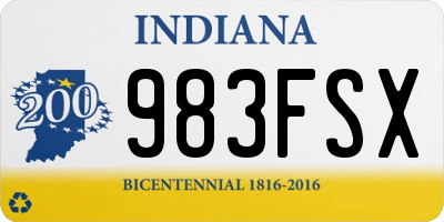 IN license plate 983FSX