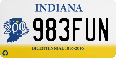 IN license plate 983FUN