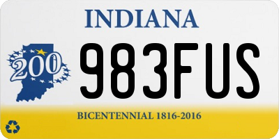 IN license plate 983FUS