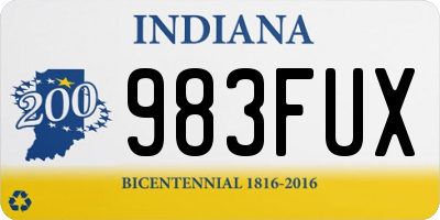 IN license plate 983FUX