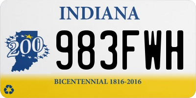 IN license plate 983FWH